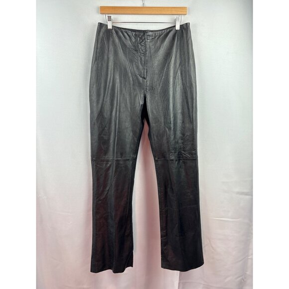 Women’s I.N.C Size 12 Black Leather Pants - Picture 1 of 4
